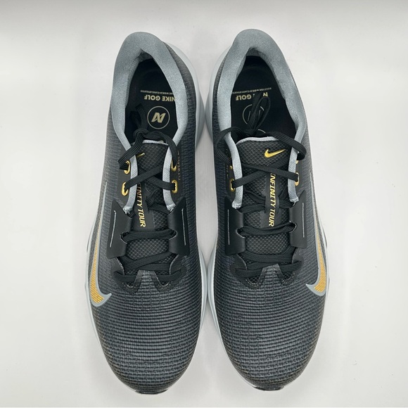 Men’s - Nike Air Zoom Infinity Tour 2 Black Gold Golf FD0217-003 New - Picture 3 of 16